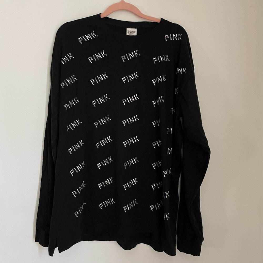 all over little rhinestone PINK longsleeve t-shirt